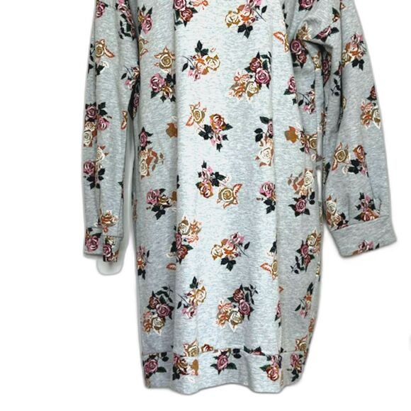 MATILDA JANE GRAY FLORAL FLEECE TUNIC SIZE LARGE NWOT - Picture 4 of 14
